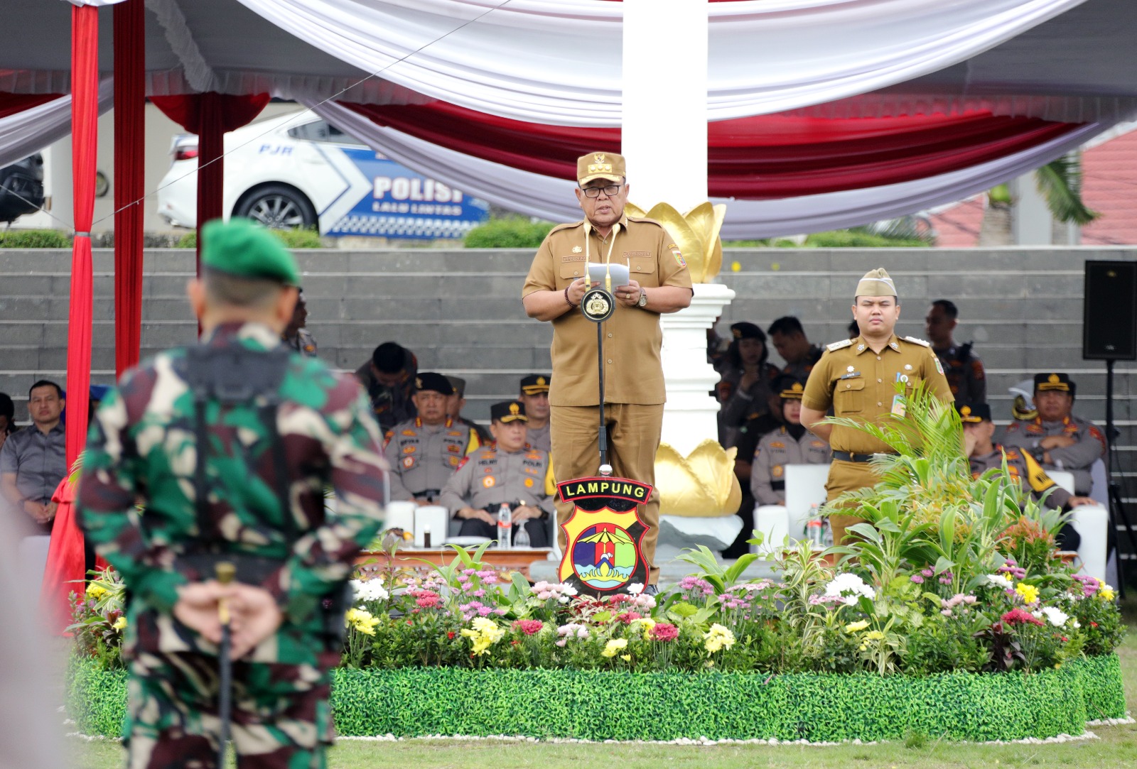 Gubernur Arinal Di Acara Apel TNI - Polri