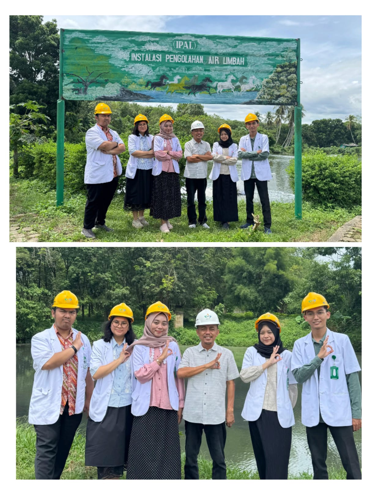 Foto dokter koas di lokasi limbah